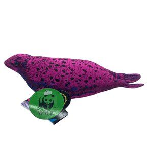 Vtg 1992 WWF Wildlife Pink Seal Plush Toy Applause 7” NEW Stuffed Animal